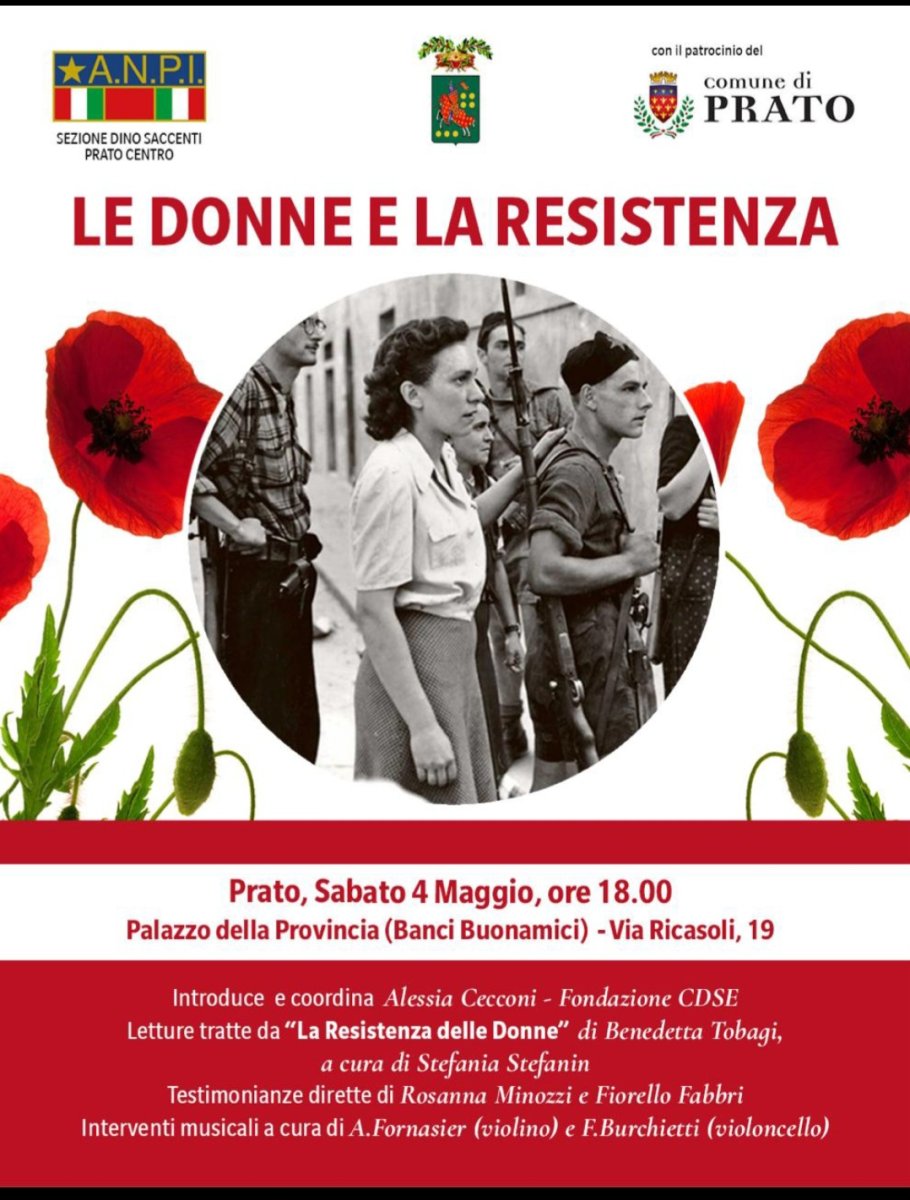 Prato, "Le donne e la Resistenza", 4 maggio 2024